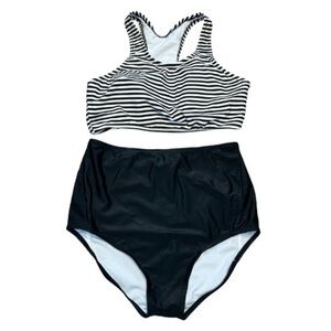 GEEK LIGHTENING WOMENS 2-PIECE FULL COVERAGE BIKINI SWIMSUIT BATHING SUIT, S